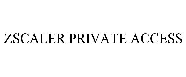 Trademark Logo ZSCALER PRIVATE ACCESS