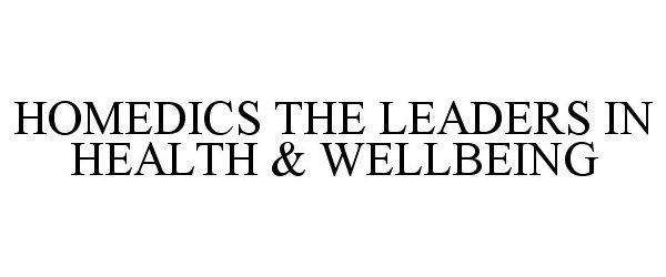 Trademark Logo HOMEDICS THE LEADERS IN HEALTH & WELLBEING