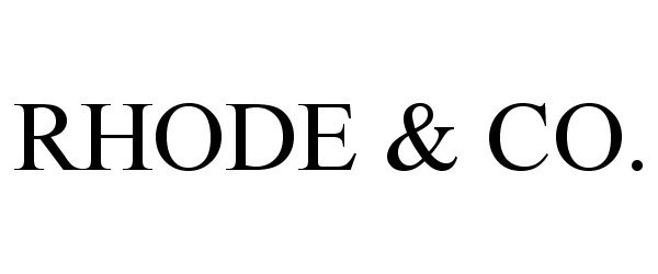  RHODE &amp; CO.