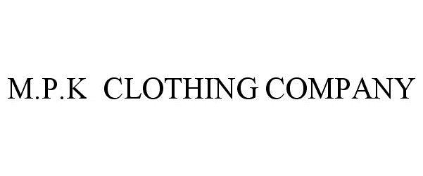 Trademark Logo M.P.K CLOTHING COMPANY