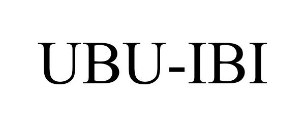 Trademark Logo UBU-IBI