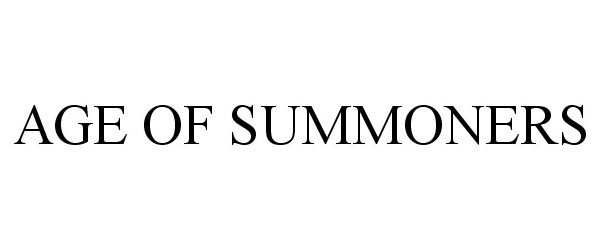 Trademark Logo AGE OF SUMMONERS