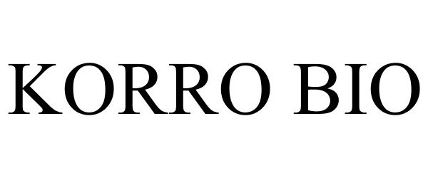 Trademark Logo KORRO BIO