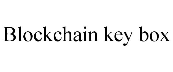 Trademark Logo BLOCKCHAIN KEY BOX