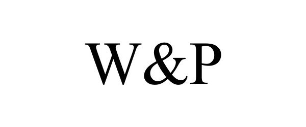 W&P Initial logo. Ornament ampersand monogram golden logo Stock