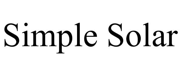 Trademark Logo SIMPLE SOLAR