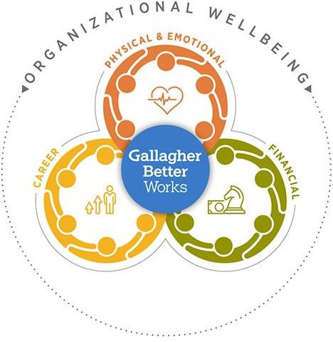  ORGANIZATIONAL WELLBEING PHYSICAL &amp; EMOTIONAL FINANCIAL CAREER GALLAGHER BETTER WORKS