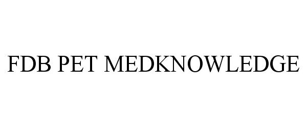Trademark Logo FDB PET MEDKNOWLEDGE