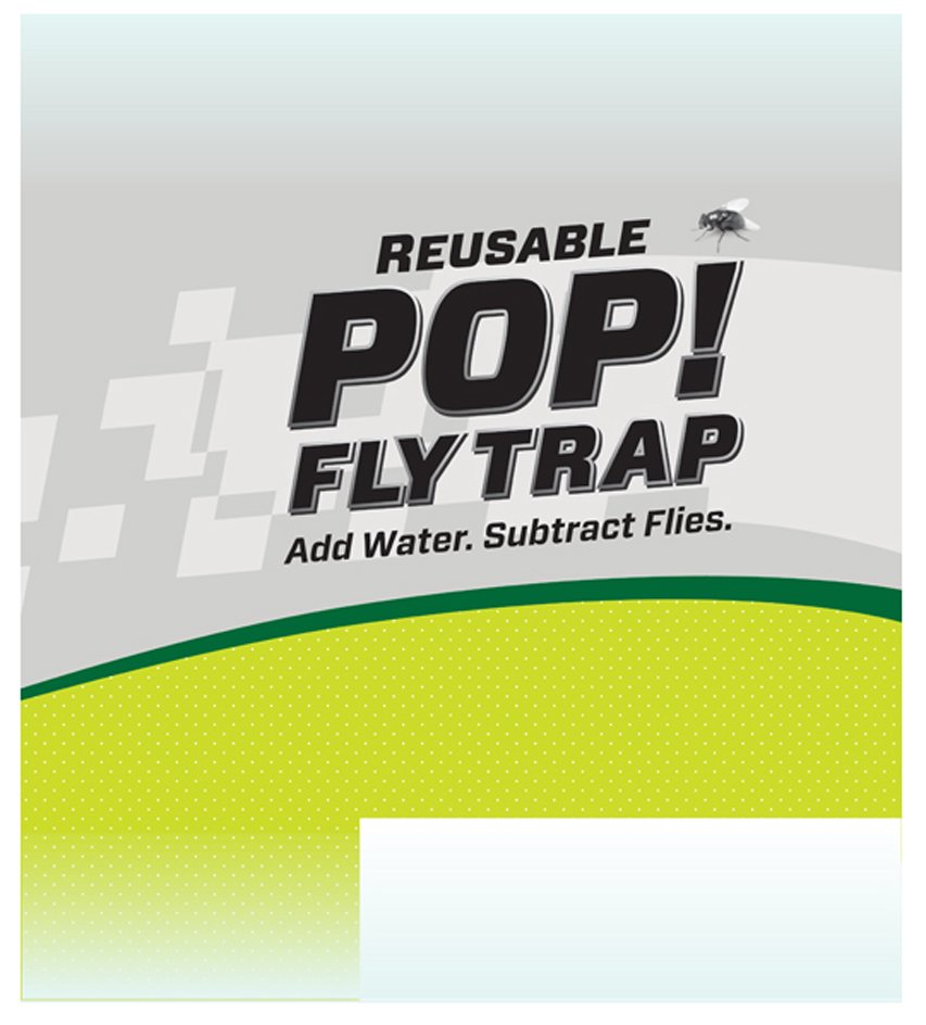  REUSABLE POP! FLY TRAP ADD WATER. SUBTRACT FLIES.