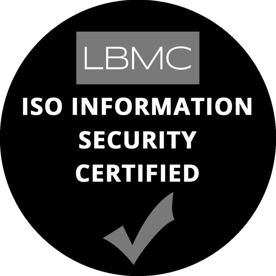 Trademark Logo LBMC ISO INFORMATION SECURITY CERTIFIED
