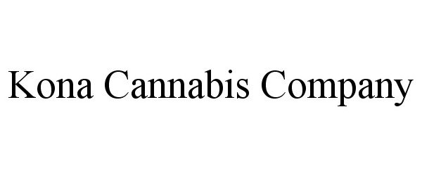 Trademark Logo KONA CANNABIS COMPANY