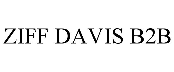 Trademark Logo ZIFF DAVIS B2B