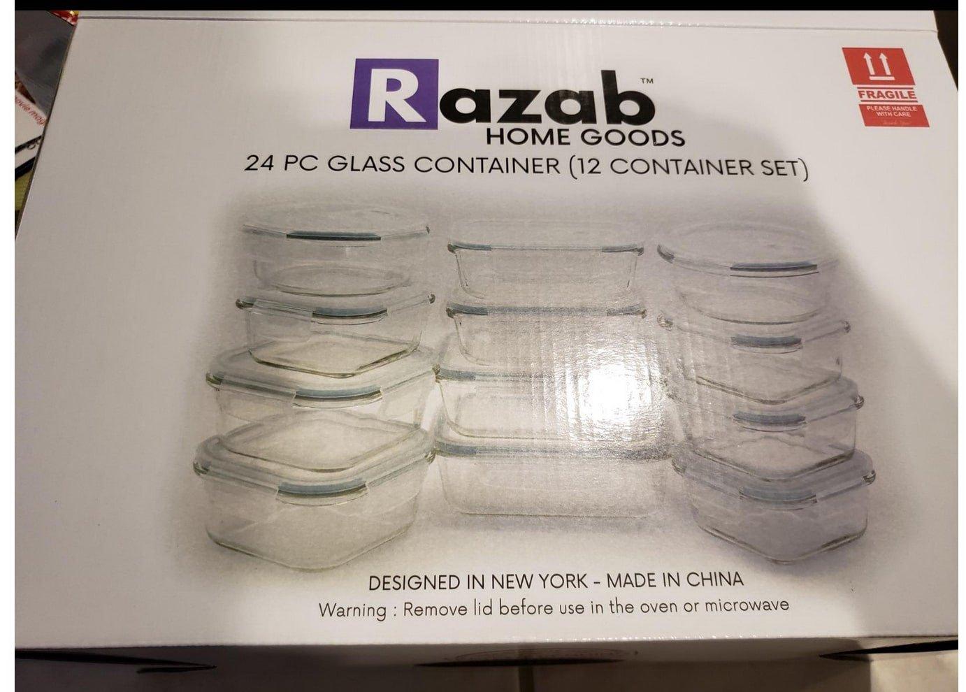 Razab HomeGoods Extra Large Glass Food Storage Containers