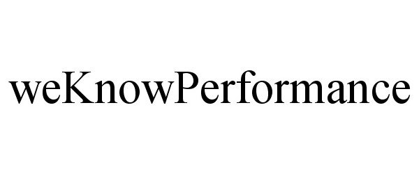 Trademark Logo WEKNOWPERFORMANCE