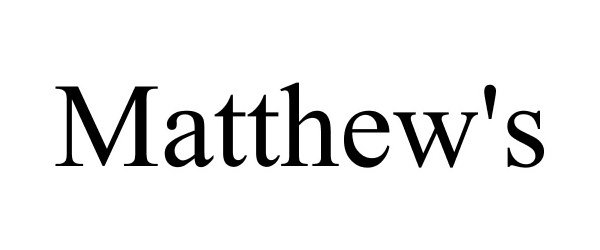 Trademark Logo MATTHEW'S