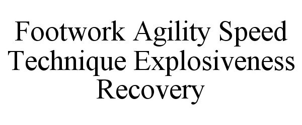 Trademark Logo FOOTWORK AGILITY SPEED TECHNIQUE EXPLOSIVENESS RECOVERY