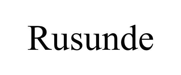 Trademark Logo RUSUNDE