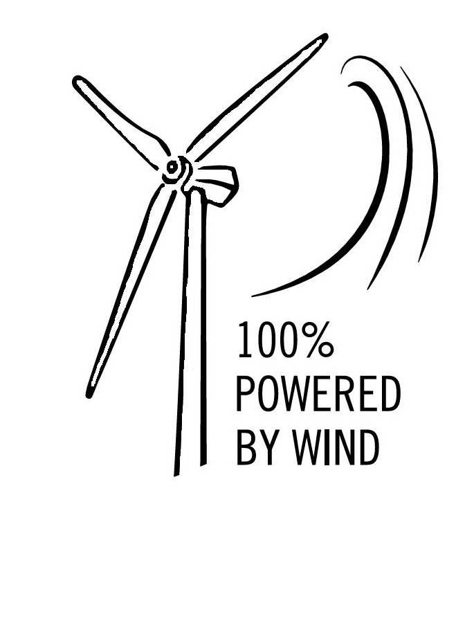 100% POWERED BY WIND