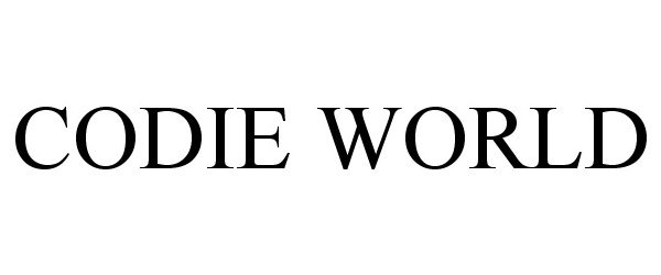 Trademark Logo CODIE WORLD