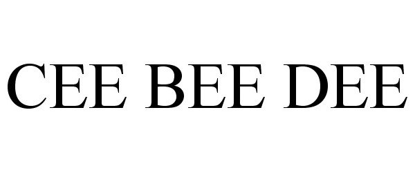 Trademark Logo CEE BEE DEE