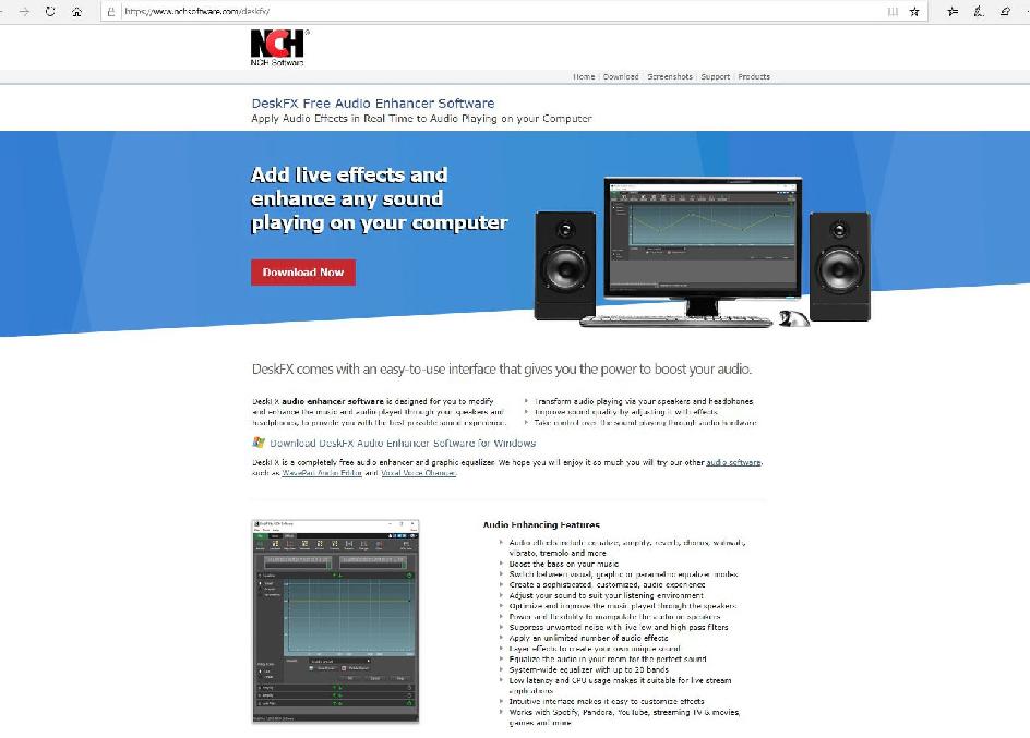 download the new for windows NCH DeskFX Audio Enhancer Plus 5.12