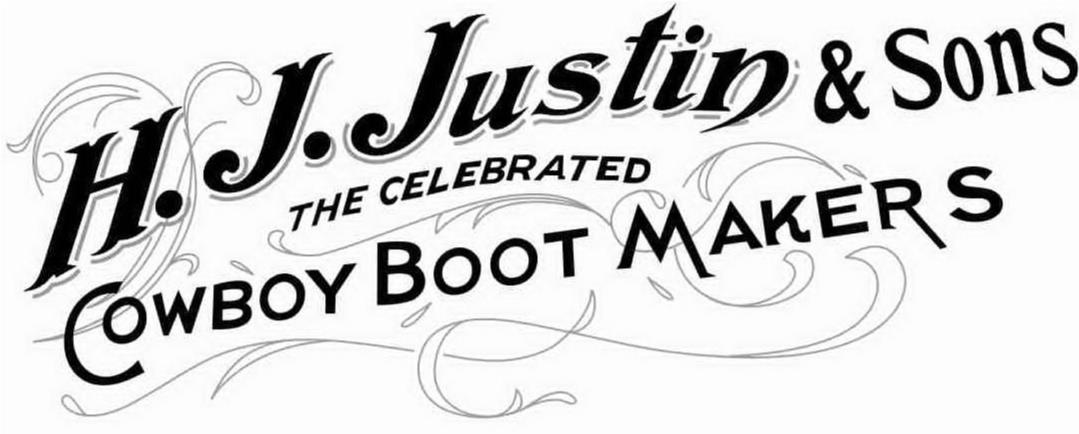 Trademark Logo H.J. JUSTIN & SONS THE CELEBRATED COWBOY BOOT MAKERS