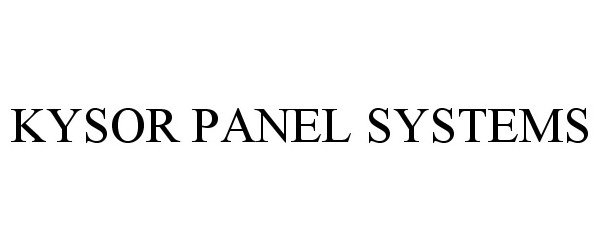  KYSOR PANEL SYSTEMS