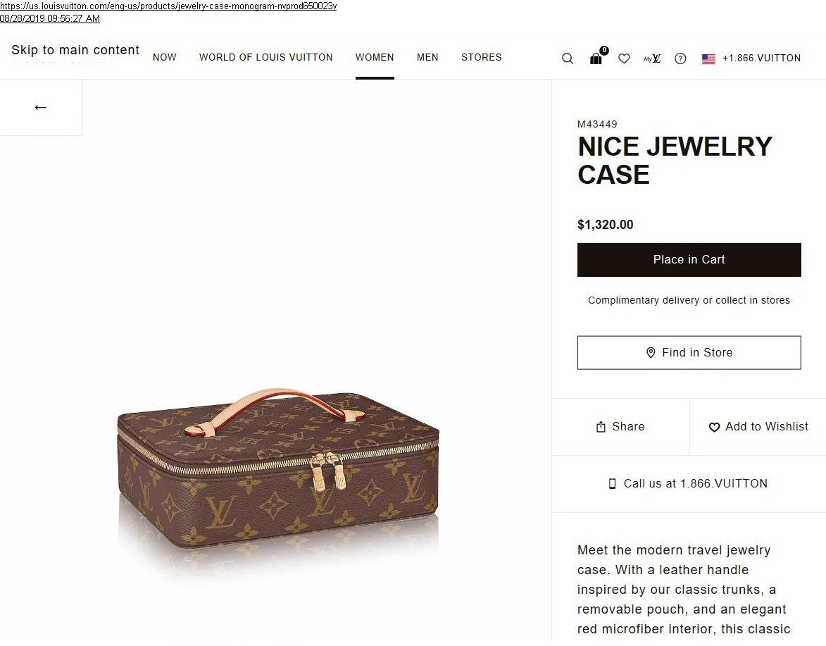 Louis Vuitton Nice jewelry case (M43449)