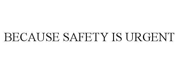 BECAUSE SAFETY IS URGENT