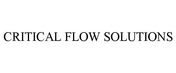  CRITICAL FLOW SOLUTIONS