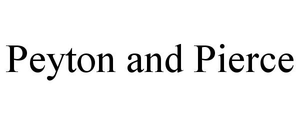 Trademark Logo PEYTON AND PIERCE