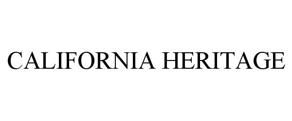 Trademark Logo CALIFORNIA HERITAGE