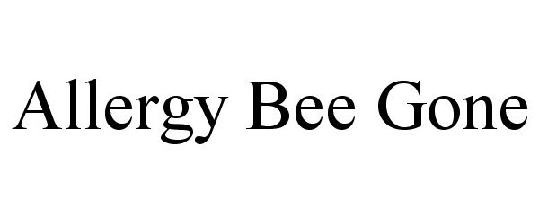 Trademark Logo ALLERGY BEE GONE