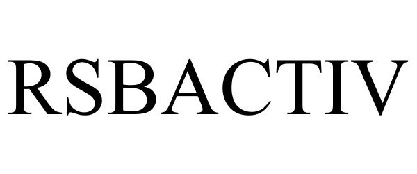 Trademark Logo RSBACTIV