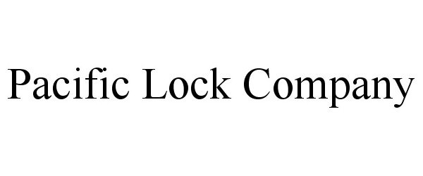 Trademark Logo PACIFIC LOCK COMPANY