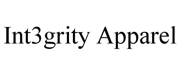 Trademark Logo INT3GRITY APPAREL