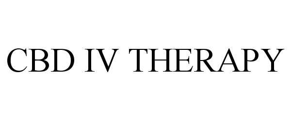 Trademark Logo CBD IV THERAPY