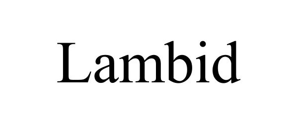 Trademark Logo LAMBID