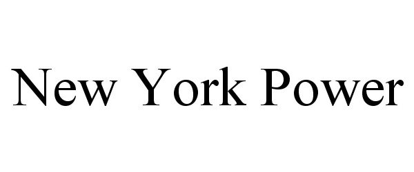 Trademark Logo NEW YORK POWER
