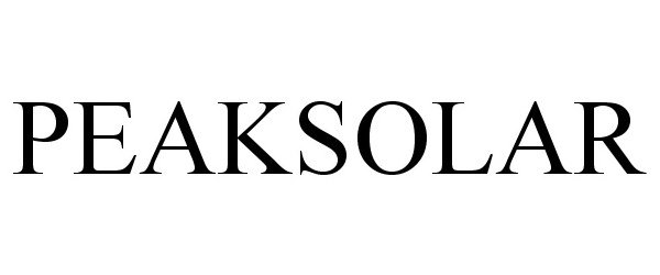  PEAKSOLAR