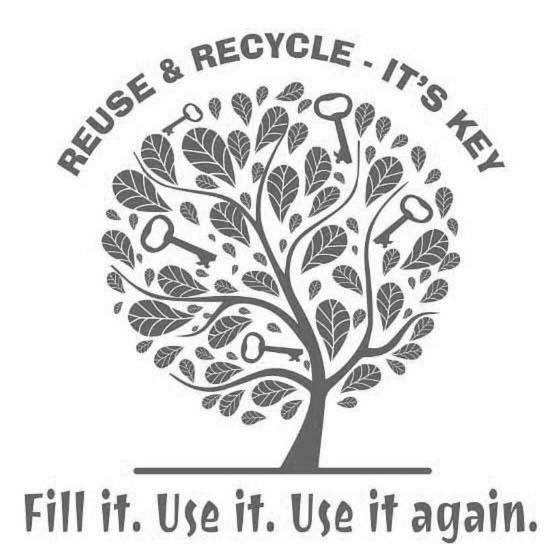  REUSE &amp; RECYCLE - IT'S KEY FILL IT. USE IT. USE IT AGAIN.