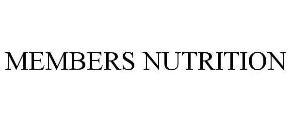 Trademark Logo MEMBERS NUTRITION