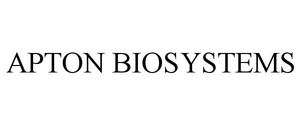 Trademark Logo APTON BIOSYSTEMS