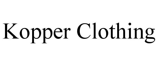  KOPPER CLOTHING