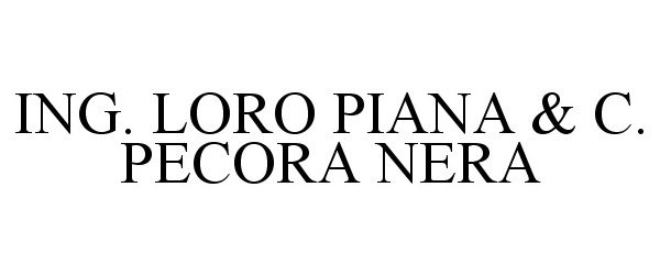 Trademark Logo ING. LORO PIANA & C. PECORA NERA