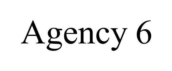Trademark Logo AGENCY 6