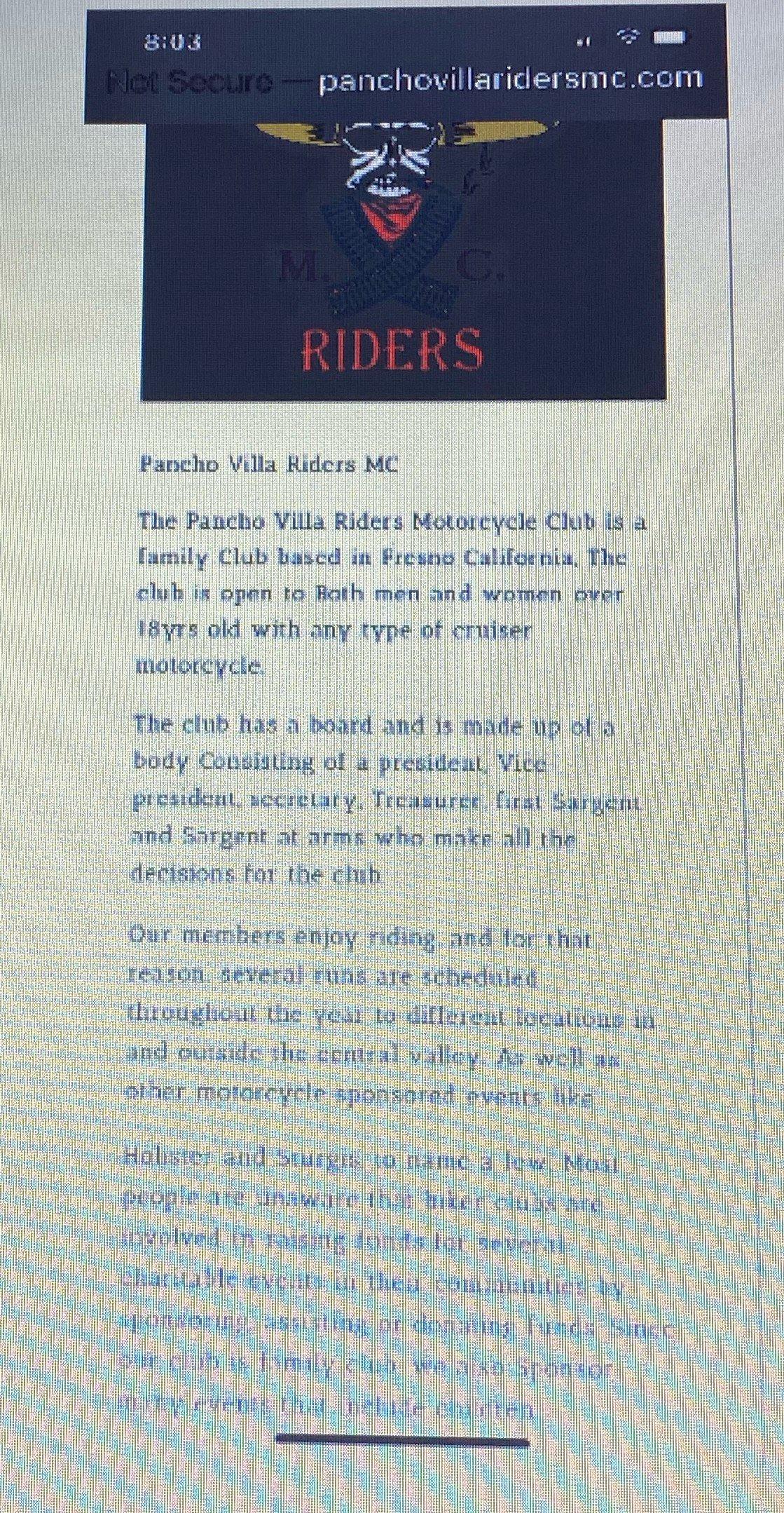 Specimen for Pancho Villa Riders 