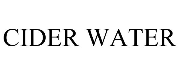 Trademark Logo CIDER WATER
