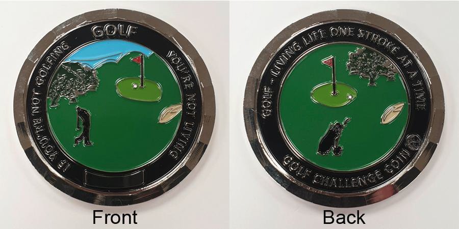  IF YOU RE NOT GOLFING GOLF YOU RE NOT LIVING 1 GOLF LIVING LIFE ONE STROKE AT A TIME GOLF CHALLENGE COIN 18