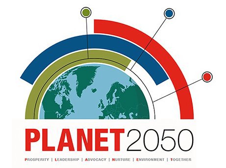 Trademark Logo PLANET 2050 PROSPERITY LEADERSHIP ADVOCACY NURTURE ENVIRONMENT TOGETHER